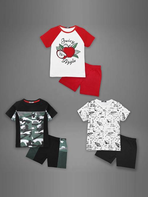 boys round neck t-shirts & trousers - 21044105 - Very Small Image - 1