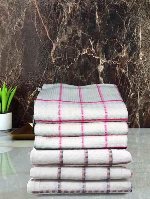athom living cotton soft hand towel set super absorbent quick dry 40x60 cm pack of 6 - 21047424 - Very Small Image - 1