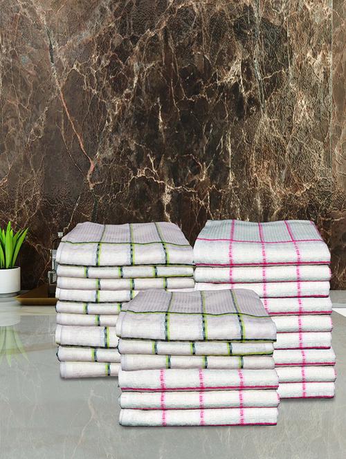 athom living cotton soft hand towel set super absorbent quick dry 40x60 cm pack of 24 - 21047433 - Very Small Image - 1