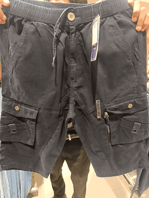 navy blue twill shorts - 21049325 - Very Small Image - 1