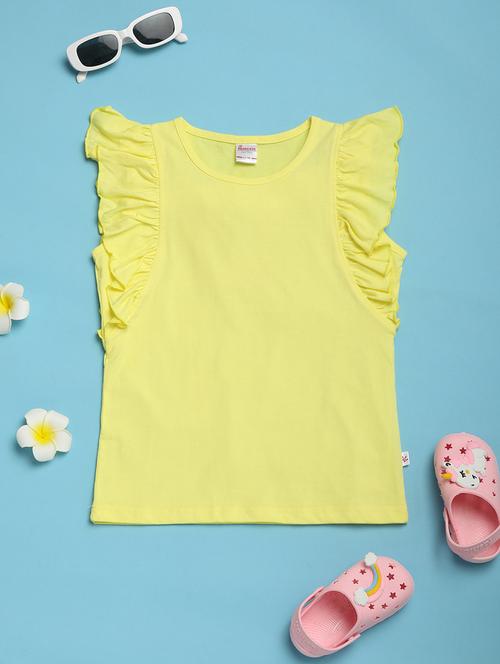 girls round neck solid tees - 21049498 - Very Small Image - 1