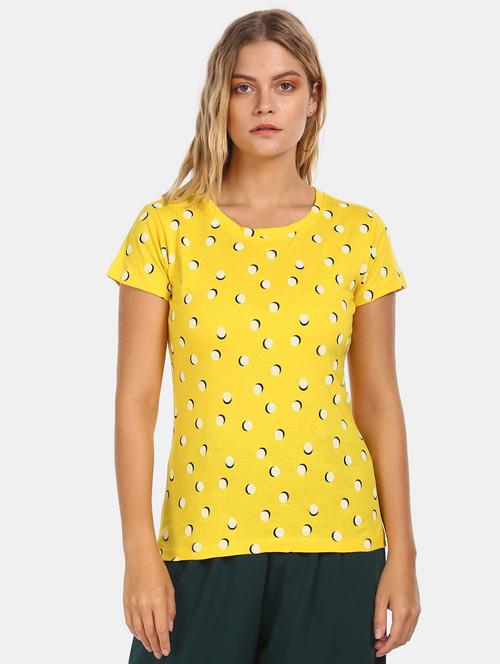 yellow cotton polka dots t-shirt - 21049761 - Very Small Image - 1