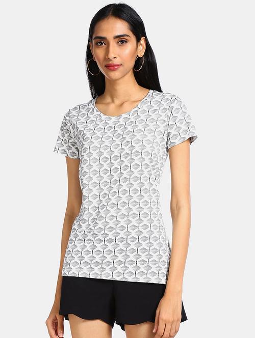 white cotton printed t-shirt - 21049763 - Very Small Image - 1