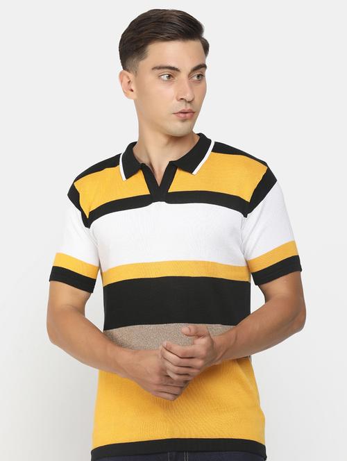 men polo neck striped t-shirt - 21049830 - Very Small Image - 1