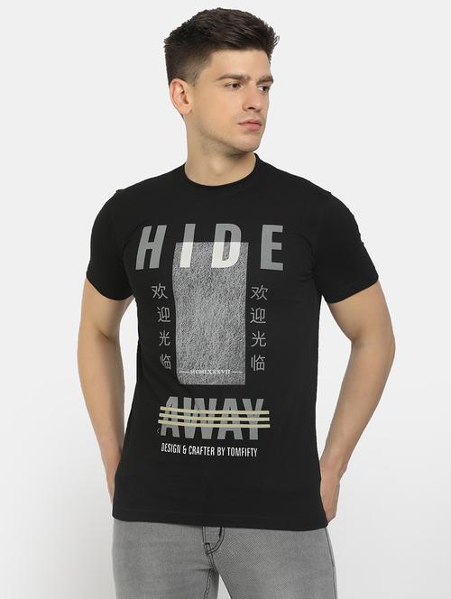 men round neck front printed t-shirt - 21049833 - Very Small Image - 1
