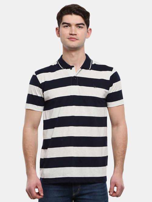 men polo neck striped t-shirt - 21049851 - Very Small Image - 1