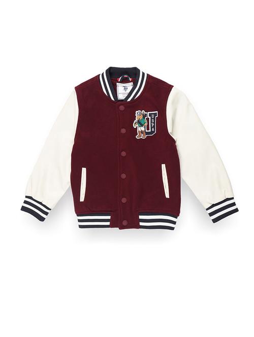 maroon strand collar long sleeves jacket - 21050077 - Very Small Image - 1