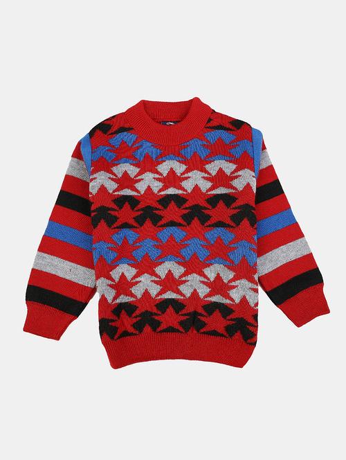 red self design detailed sweater - 21050276 - Very Small Image - 1