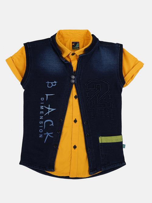 navy blue cotton shirt - 21050817 - Very Small Image - 1