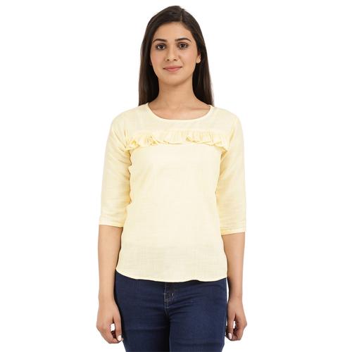 yellow rayon top - 21050909 - Very Small Image - 1