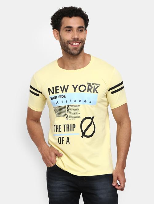 light yellow cotton lycra single jersey tshirt - 21051196 - Very Small Image - 1