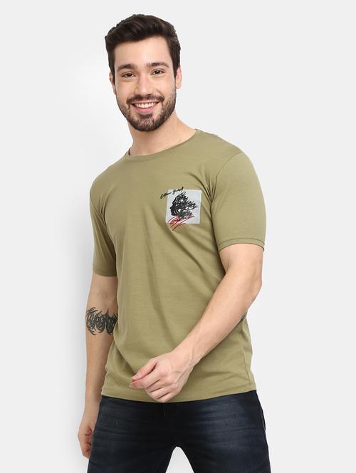 olive cotton lycra single jersey tshirt - 21051500 - Very Small Image - 1