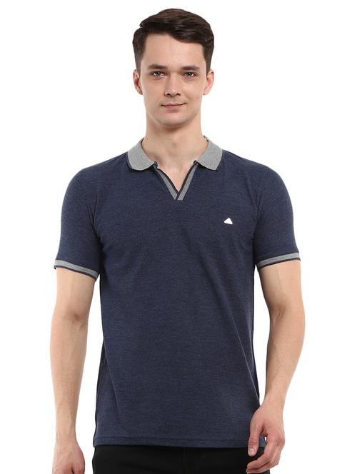 dark blue fancy fabric tshirt - 21051691 - Very Small Image - 1