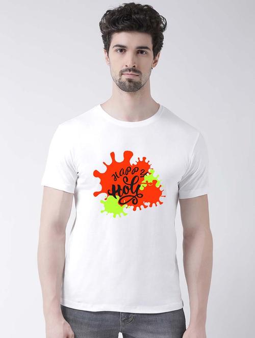 white cotton front print tshirt - 21054088 - Very Small Image - 1
