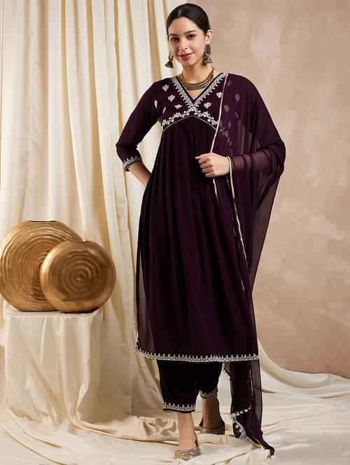 women three quarter sleeve suit set - 21054106 - Very Small Image - 1