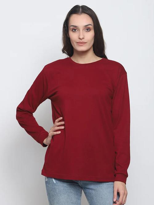 maroon back printed detailed oversized t-shirt - 21054413 - Very Small Image - 1