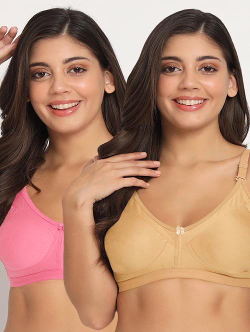 pack of 2 solid multi coloured regular bra - 21055439 - Very Small Image - 1