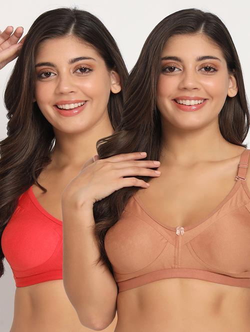 pack of 2 solid multi coloured regular bra - 21055464 - Very Small Image - 1