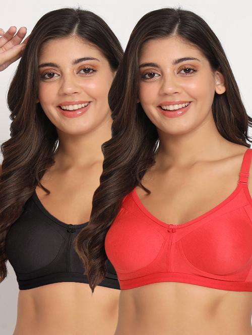 pack of 2 solid multi coloured regular bra - 21055465 - Very Small Image - 1