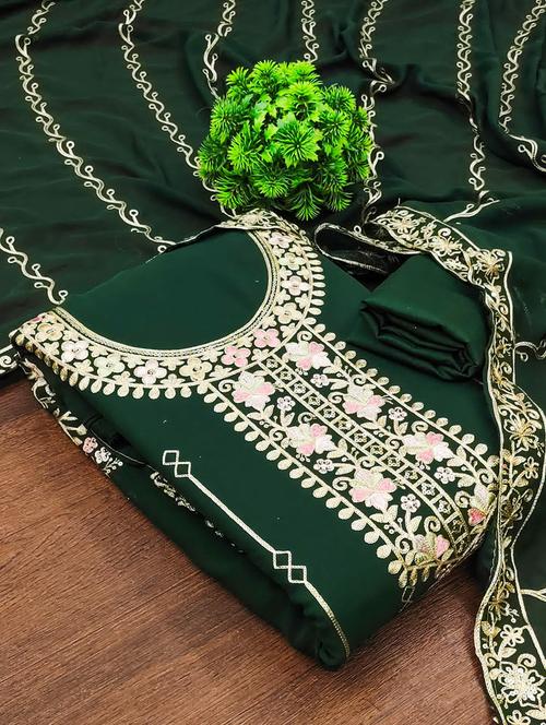 embroidered unstitched suit set - 21055767 - Very Small Image - 1