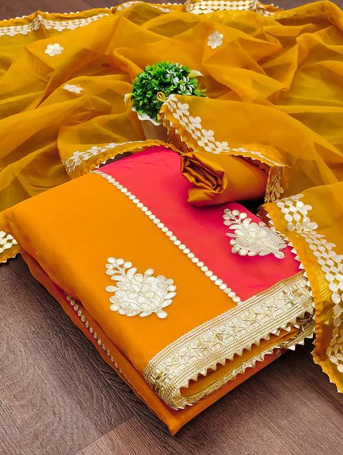 embroidered unstitched suit set - 21055782 - Very Small Image - 1
