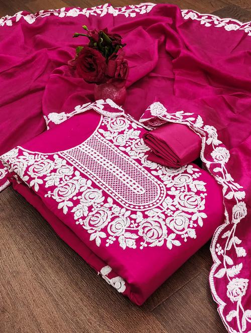 embroidered unstitched suit set - 21055792 - Very Small Image - 1