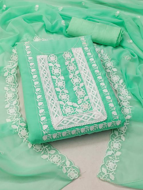 embroidered unstitched suit set - 21055797 - Very Small Image - 1
