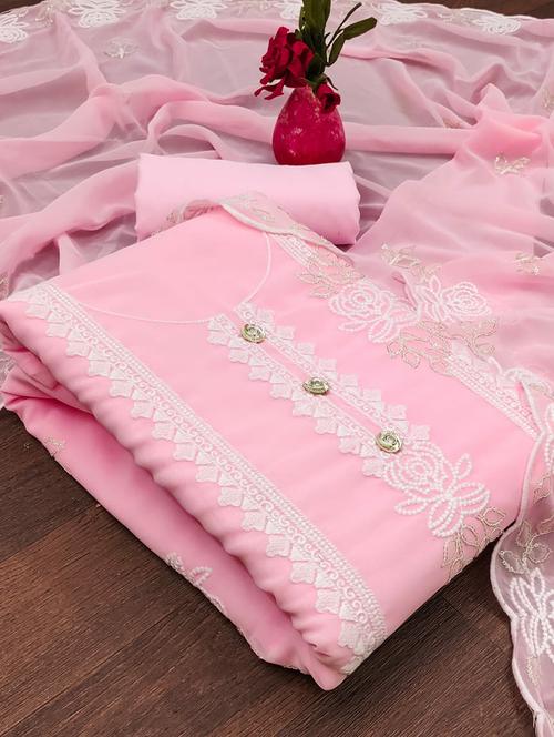 embroidered unstitched suit set - 21055835 - Very Small Image - 1