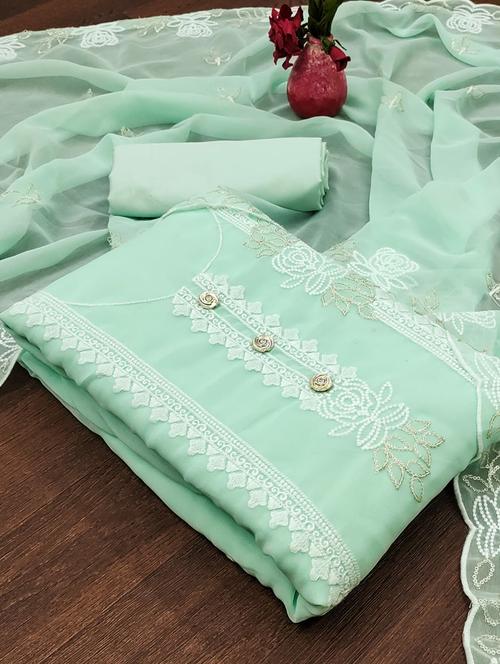 embroidered unstitched suit set - 21055836 - Very Small Image - 1