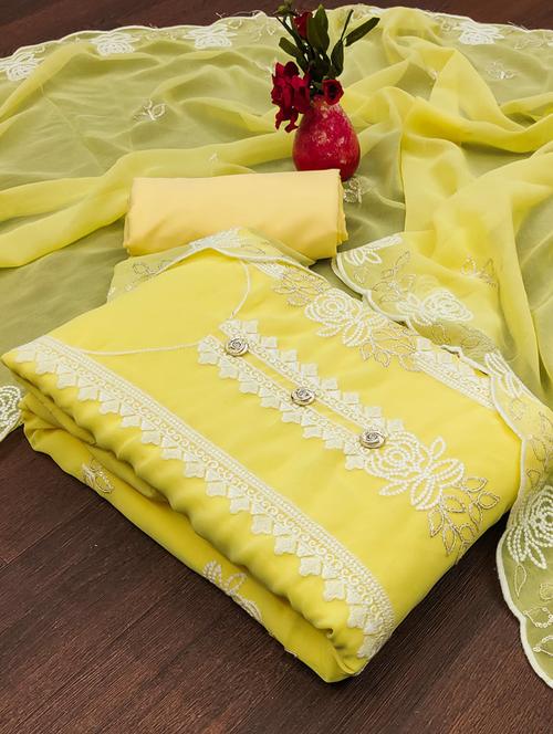 embroidered unstitched suit set - 21055837 - Very Small Image - 1