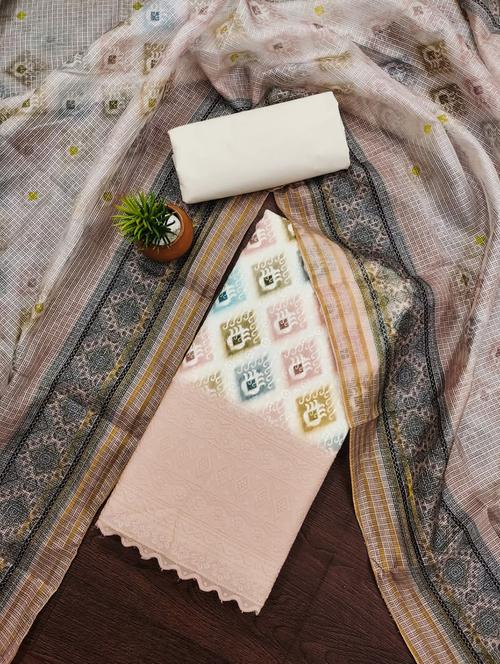 zari work self design unstitched suit set - 21055844 - Very Small Image - 1