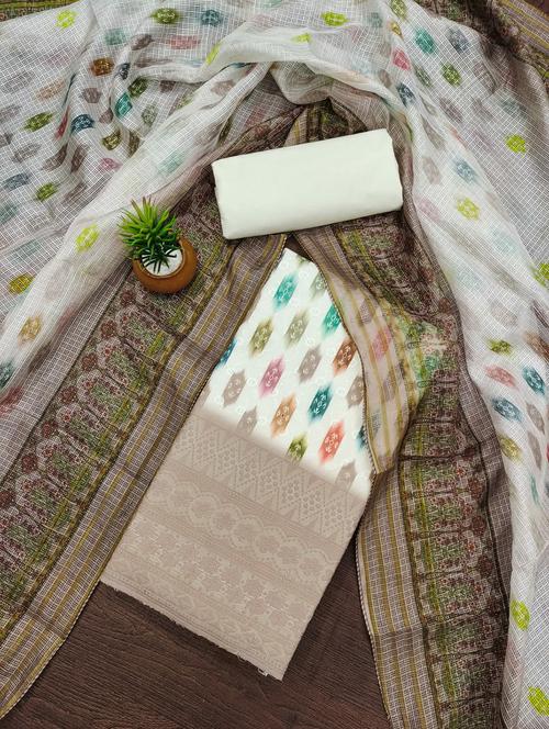 zari work self design unstitched suit set - 21055846 - Very Small Image - 1