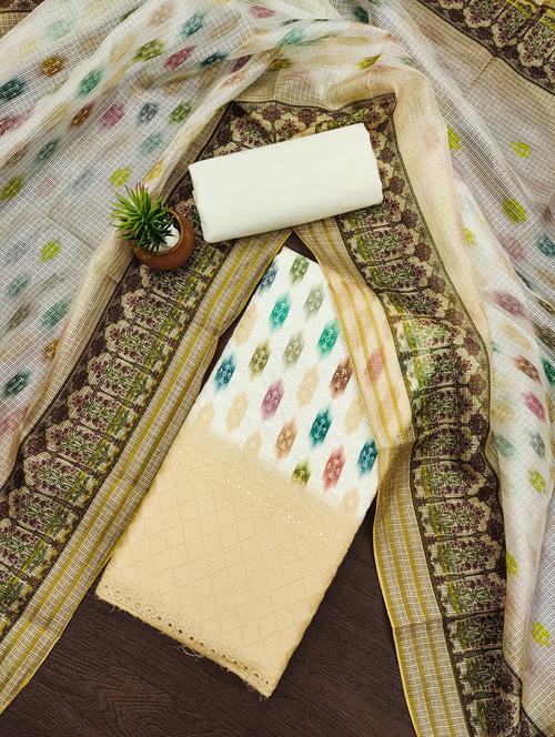 zari work self design unstitched suit set - 21055847 - Very Small Image - 1