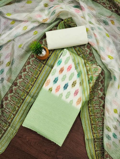 zari work self design unstitched suit set - 21055848 - Very Small Image - 1