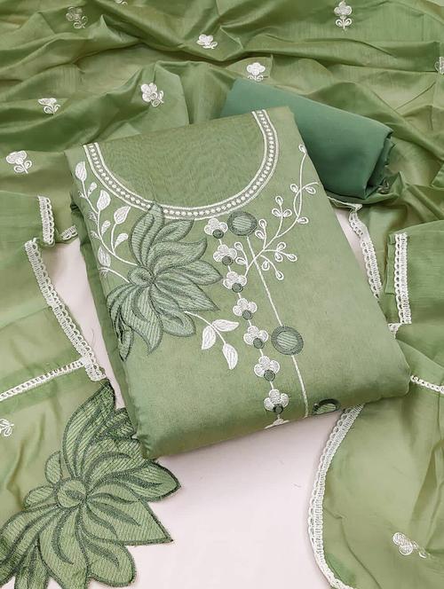 embroidered unstitched suit set - 21055860 - Very Small Image - 1