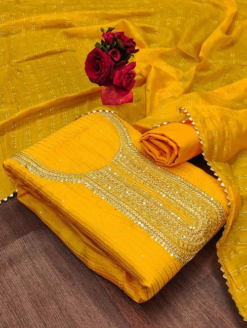 embroidered unstitched suit set - 21055875 - Very Small Image - 1