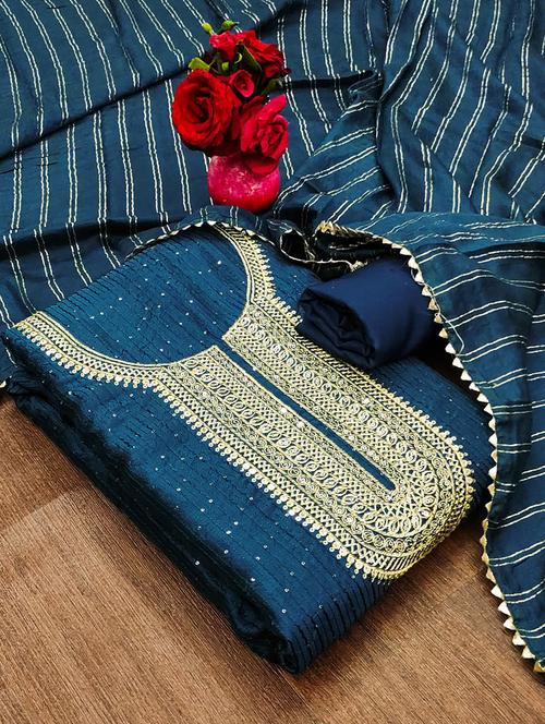 embroidered unstitched suit set - 21055879 - Very Small Image - 1