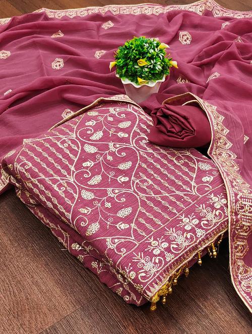 embroidered unstitched suit set - 21055882 - Very Small Image - 1