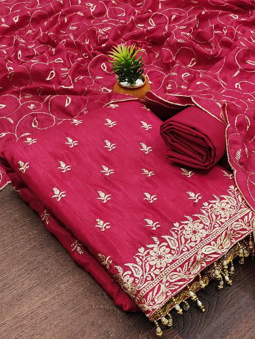 embroidered unstitched suit set - 21055932 - Very Small Image - 1
