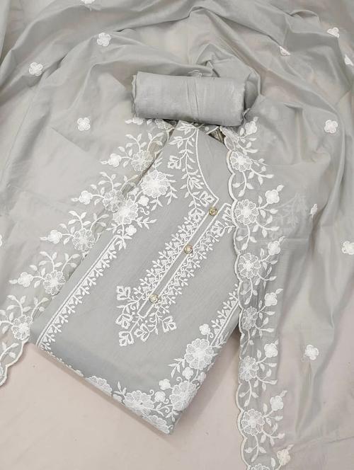 embroidered unstitched suit set - 21055935 - Very Small Image - 1