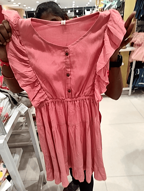 coral rayon frock - 21056268 - Very Small Image - 1