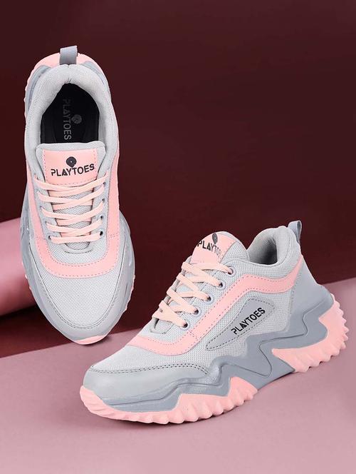 pink mesh laceup sneakers - 21057779 - Very Small Image - 1