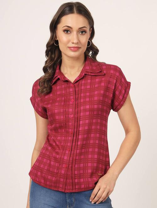 women pink checked printed casual shirt - 21057981 - Very Small Image - 1