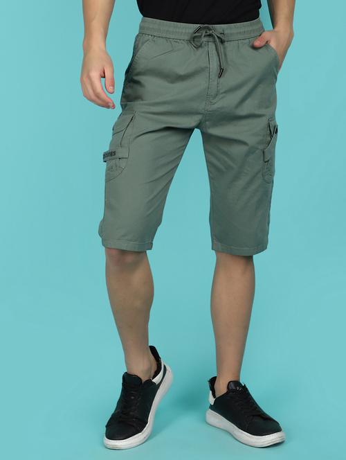 green cotton shorts - 21058089 - Very Small Image - 1