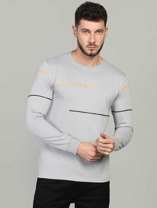 men round neck placement print t-shirt - 21058907 - Very Small Image - 1