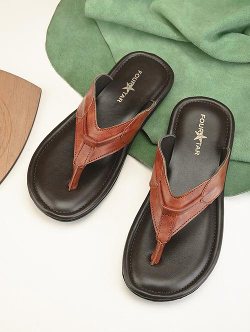 tan leatherette slip on sandals - 21059253 - Very Small Image - 1