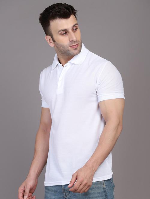 men solid short sleeve polo t-shirt - 21062221 - Very Small Image - 1