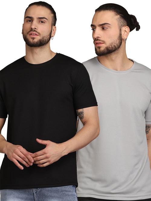 men multicolored solid set of 2 t-shirt - 21062313 - Very Small Image - 1