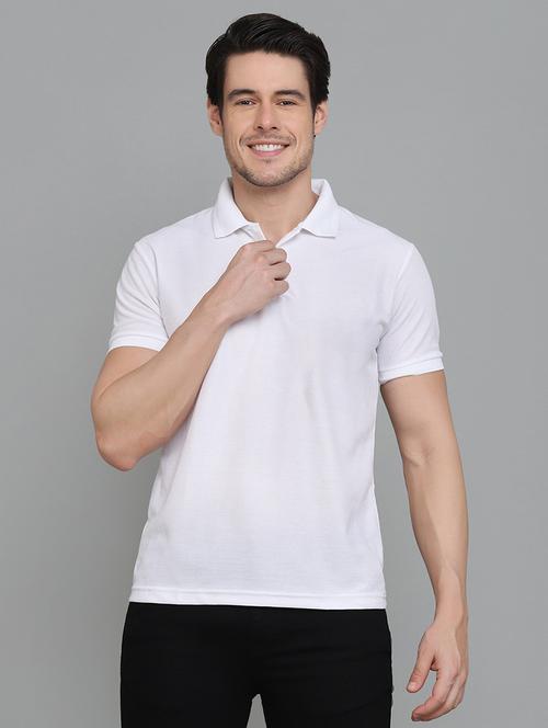 white cotton blend plain tshirt - 21062410 - Very Small Image - 1