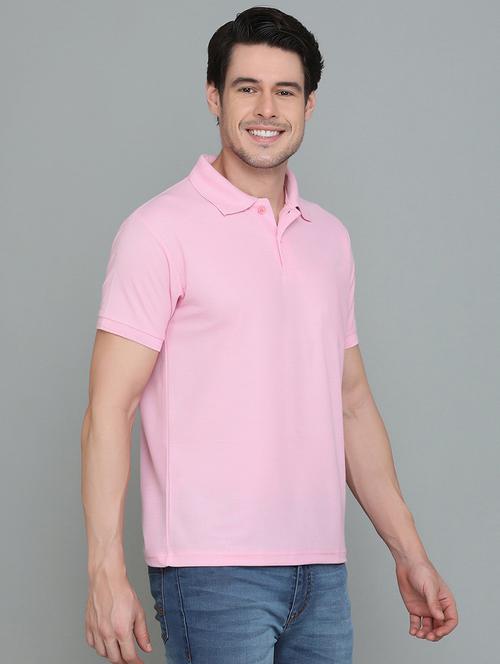 solid pink casual polo t-shirt - 21062442 - Very Small Image - 1